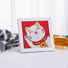 Cargar imagen en el visor de la galería, Diamond Painting 5D Gato para Niños con Marco de Fotos