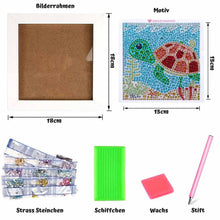 Cargar imagen en el visor de la galería, Diamond Painting Tortuga con Marco de Foto
