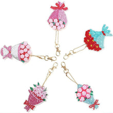 Cargar imagen en el visor de la galería, Llavero Diamond Painting 5D Ramo de Flores