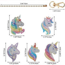 Cargar imagen en el visor de la galería, Llavero Diamond Painting 5D con Unicornios 5 Piezas
