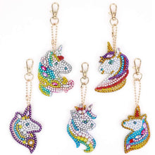 Cargar imagen en el visor de la galería, Llavero Diamond Painting 5D con Unicornios 5 Piezas