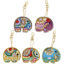 Cargar imagen en el visor de la galería, Llavero Diamond Painting 5D Elefantes 5 Piezas