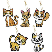 Cargar imagen en el visor de la galería, Llavero Diamond Art Gatos 5 Piezas