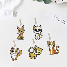 Cargar imagen en el visor de la galería, Llavero Diamond Art Gatos 5 Piezas