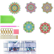 Cargar imagen en el visor de la galería, Llavero Diamond Painting 5D Flores Mandala 5 Piezas
