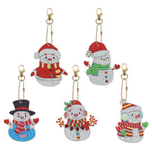 Cargar imagen en el visor de la galería, Llavero Diamond Painting 5D con Muñecos de Nieve 5 Piezas