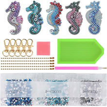 Cargar imagen en el visor de la galería, Llavero Diamond Painting 5D Caballitos de Mar 5 Piezas