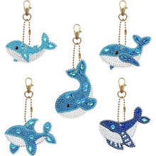 Cargar imagen en el visor de la galería, Llavero Diamond Painting 5D con Ballenas 5 Piezas