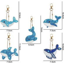 Cargar imagen en el visor de la galería, Llavero Diamond Painting 5D con Ballenas 5 Piezas