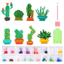 Cargar imagen en el visor de la galería, Conjunto de Pegatinas Diamond Painting Cactus para Niños