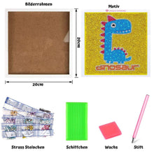 Cargar imagen en el visor de la galería, Diamond Painting 5D Niños Dinosaurio con Marco de Fotos