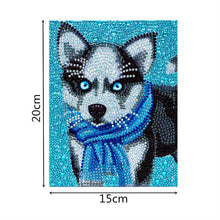 Cargar imagen en el visor de la galería, Kit Diamond Painting 5D con Diseño de Husky y Marco de Foto