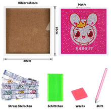 Cargar imagen en el visor de la galería, Diamond Painting Conejo con Marco de Fotos para Niños