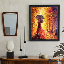 Cargar imagen en el visor de la galería, Pintar Por Números - Niña Paraguas En Otoño - Figuredart - Romanticismo