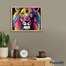 Cargar imagen en el visor de la galería, Pintar Por Números - León Pop Art - Figuredart - Animales Leones Pop Art Principiantes