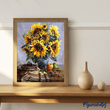 Cargar imagen en el visor de la galería, Pintar Por Números - Girasoles En Jarrón - Figuredart - Flores