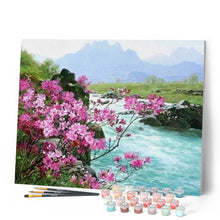 Cargar imagen en el visor de la galería, Pintar Por Números - Flores En El RÁ¬o - Figuredart - Flores Paisajes