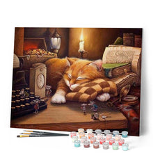 Cargar imagen en el visor de la galería, Pintar Por Números - Gato Dormilón - Figuredart - Animales Gatos