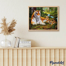 Cargar imagen en el visor de la galería, Pintar Por Números - Tigre Con Sus Hijos - Figuredart - Animales Tigres