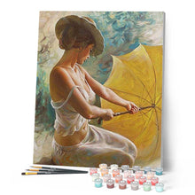 Cargar imagen en el visor de la galería, Pintar Por Números - SeducciÁ²n Con Paraguas - Figuredart - Desnudos Romanticismo