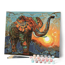Cargar imagen en el visor de la galería, Pintar Por Números - Elefante Jugando Con El Sol - Figuredart - Animales Elefantes