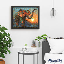 Cargar imagen en el visor de la galería, Pintar Por Números - Elefante Jugando Con El Sol - Figuredart - Animales Elefantes