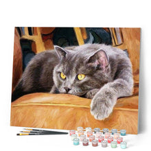 Cargar imagen en el visor de la galería, Pintar Por Números - Gato En El Sofá - Figuredart - Animales Gatos