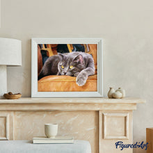 Cargar imagen en el visor de la galería, Pintar Por Números - Gato En El Sofá - Figuredart - Animales Gatos