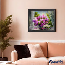 Cargar imagen en el visor de la galería, Pintar Por Números - Violetas Ventana - Figuredart - Flores