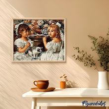Cargar imagen en el visor de la galería, Pintar Por Números - Anna Y Sally - Figuredart - Animales Gatos Retrato Romanticismo