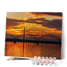 Cargar imagen en el visor de la galería, Pintar Por Números - Puente En La Puesta Del Sol - Figuredart - Ciudades