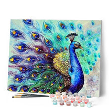 Cargar imagen en el visor de la galería, Pintar Por Números - Pavo Real 2 - Figuredart - Animales Pavo Real
