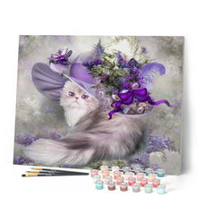 Cargar imagen en el visor de la galería, Pintar Por Números - Gatito Púrpura - Figuredart - Animales