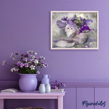 Cargar imagen en el visor de la galería, Pintar Por Números - Gatito Púrpura - Figuredart - Animales