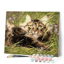 Cargar imagen en el visor de la galería, Pintar Por Números - Gato En La Hierba - Figuredart - Animales Gatos