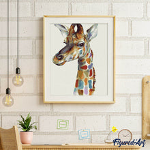 Cargar imagen en el visor de la galería, Pintar Por Números - Jirafa Colorida - Figuredart - Animales Jirafas