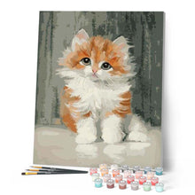 Cargar imagen en el visor de la galería, Pintar Por Números - Pequeño Gato Amarillo Lindo - Figuredart - Animales Gatos