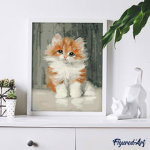 Cargar imagen en el visor de la galería, Pintar Por Números - Pequeño Gato Amarillo Lindo - Figuredart - Animales Gatos