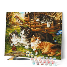 Cargar imagen en el visor de la galería, Pintar Por Números - Cuatro Gatos - Figuredart - Animales Gatos