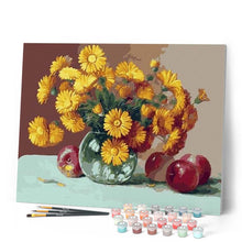 Cargar imagen en el visor de la galería, Pintar Por Números - Jarrón Con Girasoles Y Manzanas - Figuredart - Flores