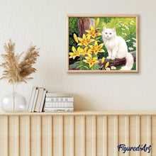 Cargar imagen en el visor de la galería, Pintar Por Números - Gato Blanco - Figuredart - Animales Gatos