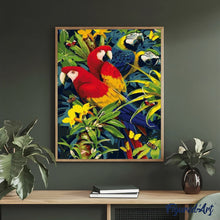 Cargar imagen en el visor de la galería, Pintar Por Números - Cuatro Loros - Figuredart - Animales
