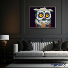 Cargar imagen en el visor de la galería, Pintar Por Números - Búho Con Una Galleta - Figuredart - Animales Búhos
