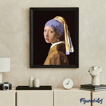 Cargar imagen en el visor de la galería, Pintar Por Números - Chica Con Un Pendiente De La Perla - Figuredart - Reproducción De Obras De Arte