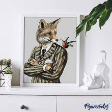 Cargar imagen en el visor de la galería, Pintar Por Números - Zorro Caballeroso - Figuredart - Animales Zorros