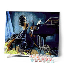 Cargar imagen en el visor de la galería, Pintar Por Números - Chica Tocando Piano - Figuredart - Baile