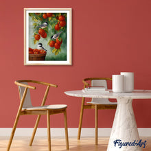 Cargar imagen en el visor de la galería, Pintar Por Números - Pájaros En Las Manzanas Rojas - Figuredart - Animales Pájaros