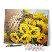 Cargar imagen en el visor de la galería, Pintar Por Números - Cesta De La Flor De Girasol - Figuredart - Flores