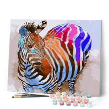 Cargar imagen en el visor de la galería, Pintar Por Números - Cebra Del Arco Iris - Figuredart - Animales
