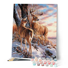Cargar imagen en el visor de la galería, Pintar Por Números - Ciervos Invierno - Figuredart - Animales